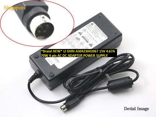 *Brand NEW* LI SHIN A30423042067 15V 4.67A 70W 4 pin AC DC ADAPTER POWER SUPPLY